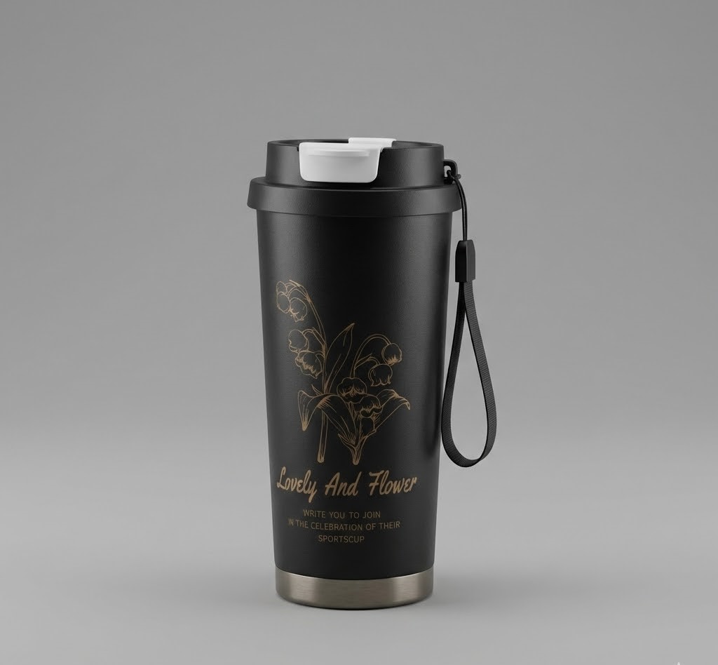 Hot and Cold Coffee Tumbler 500 ML with Lid and Strap