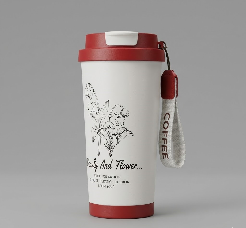 Hot and Cold Coffee Tumbler 500 ML with Lid and Strap